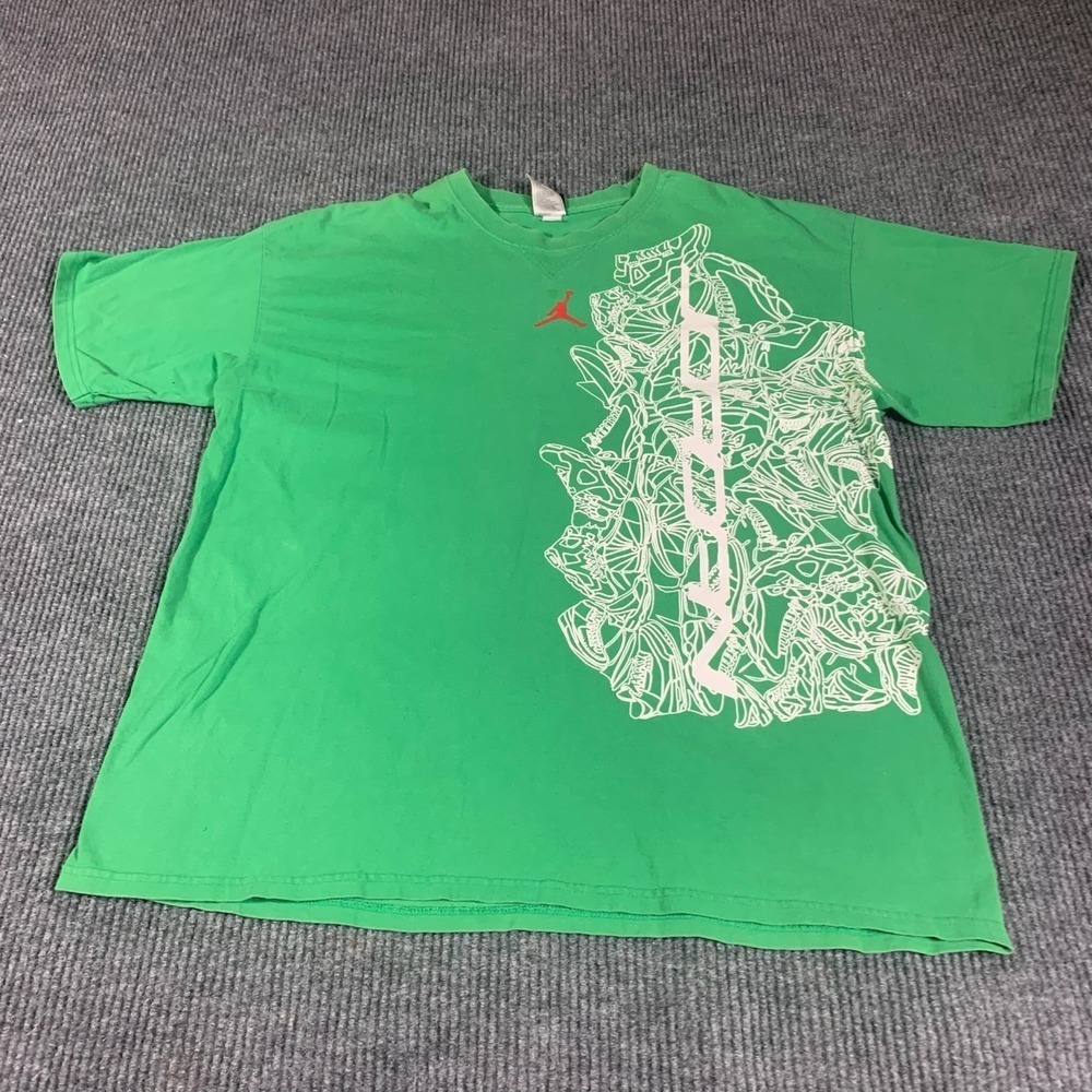 VTG Nike Air‎ Jordan T Shirt Mens Extra Large Green Short Sleeve Y2K Basketball